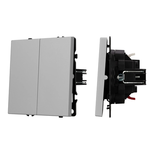 Механизм выключателя двухклавишный непроходной SWT-NOBE-MK02-SFPL-IS (230V, 10A) (Arlight, Никель)