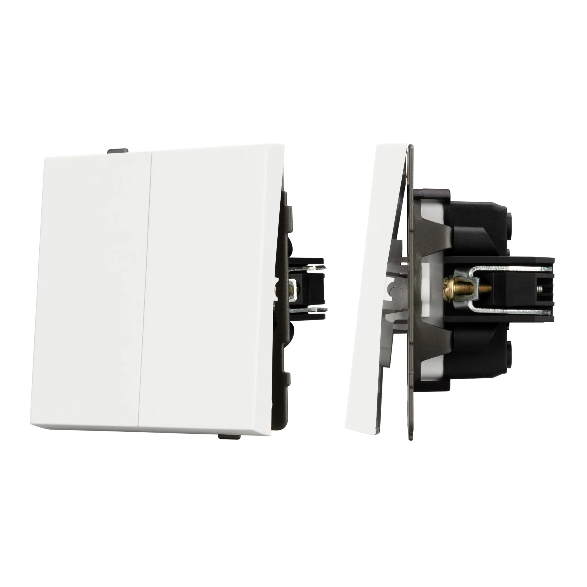 Механизм выключателя двухклавишный проходной SWT-TENDO-MKP2-SFPL-WH (230V, 10A) (Arlight, -)