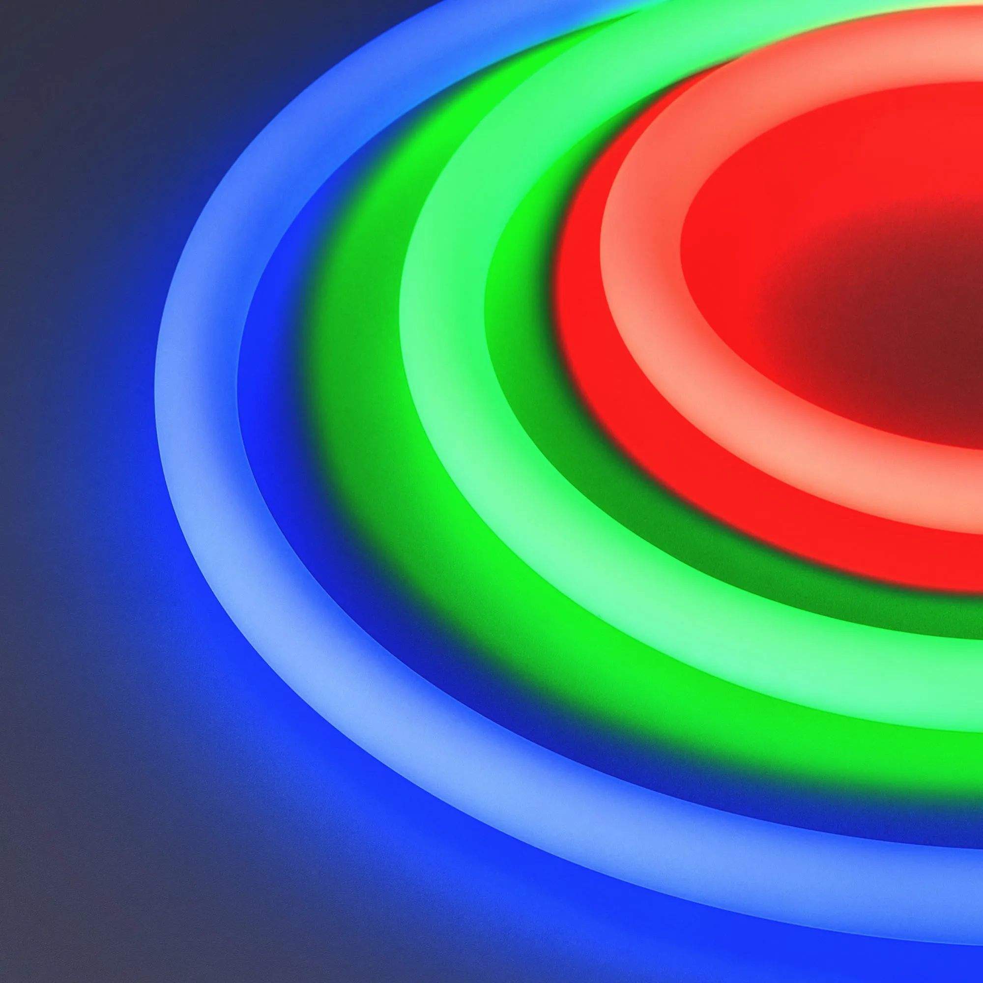 Лента светодиодная герметичная MOONLIGHT-TOP-F280-D25mm 24V RGB 360deg (14.4 W/m, IP65, 3535, 5m, wire x1) (Arlight, Вывод прямой, 3 года) - изображение товара