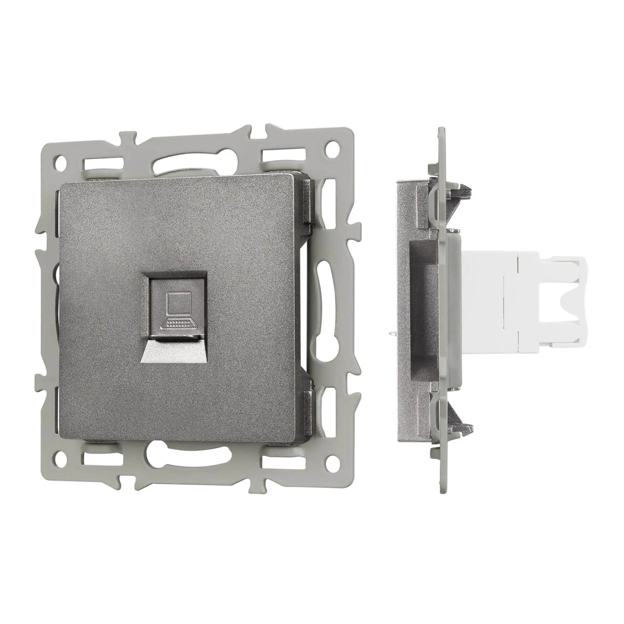 Механизм компьютерной розетки SCT-MPC1-PL-GR (RJ-45, CAT6) (Arlight, -)