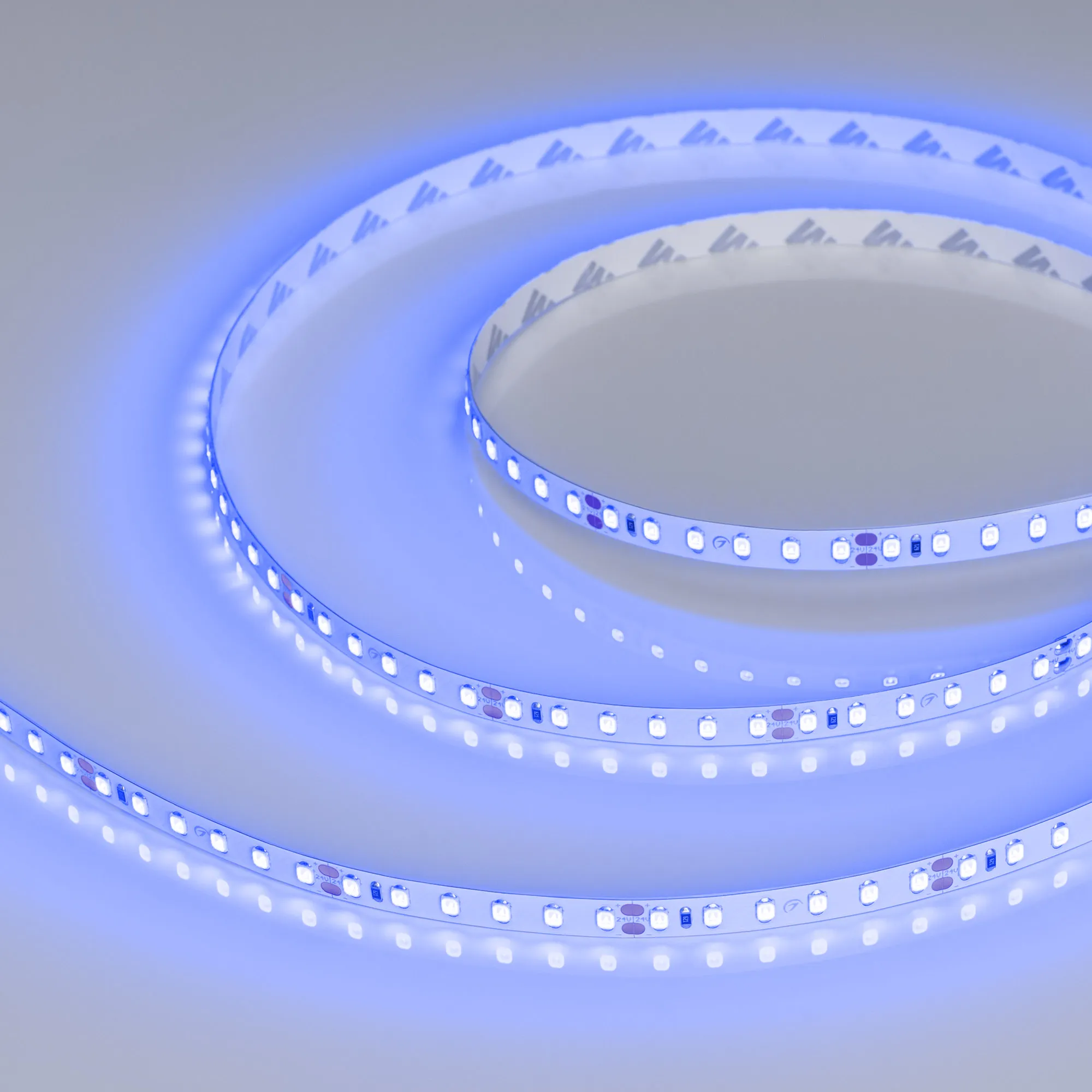 Лента светодиодная RT-A120-8mm 24V Blue (9.6 W/m, IP20, 2835, 5m) (Arlight, 9.6 Вт/м, IP20)