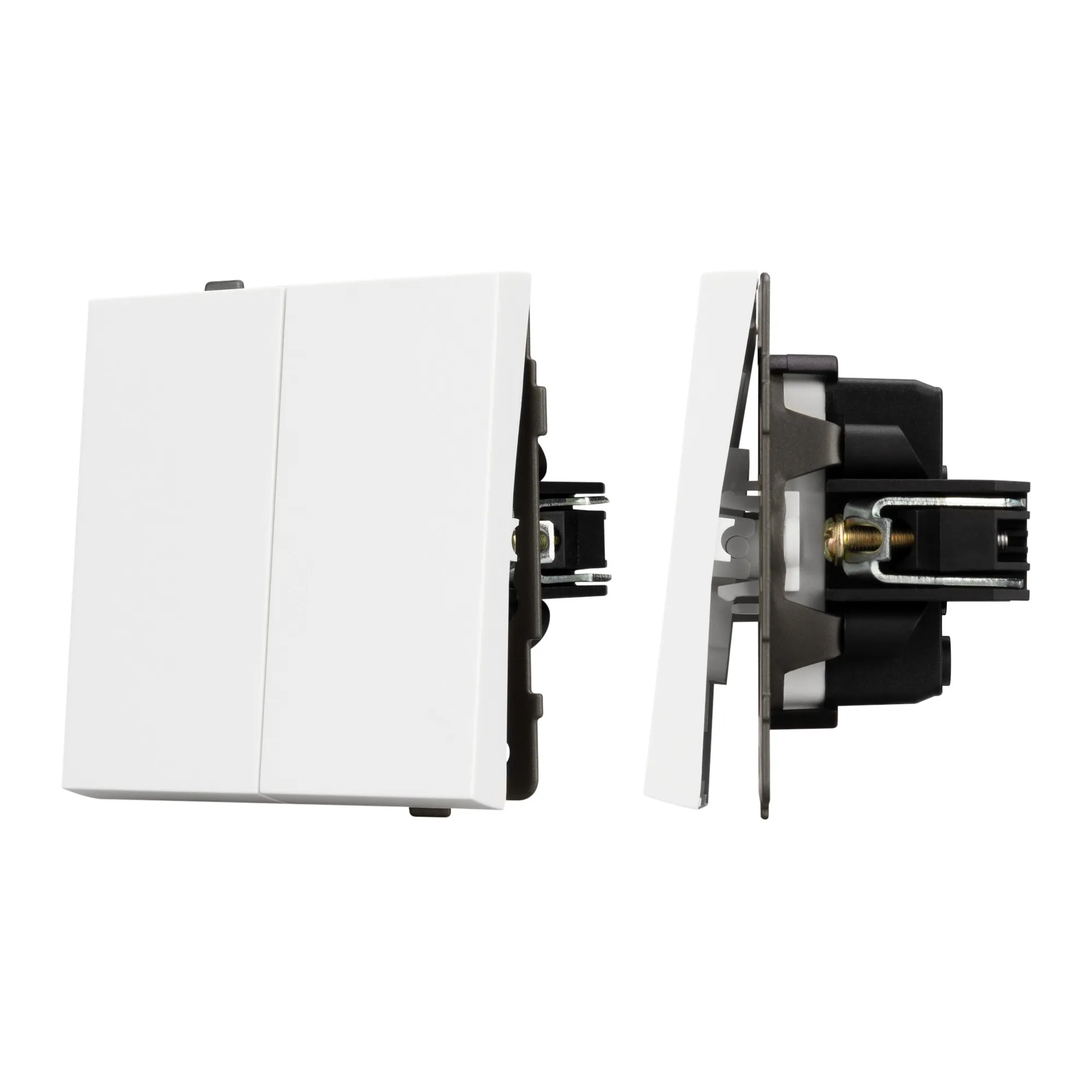 Механизм выключателя двухклавишный непроходной SWT-TENDO-MK02-PL-WH (230V, 10A) (Arlight, -)